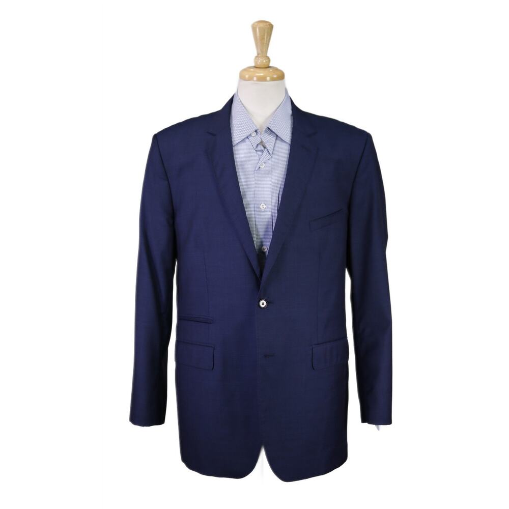 Cartier Anne Valérie Hash Mens Royal Blue 2-Btn Wool Slim Fit Blazer Jacket 46R